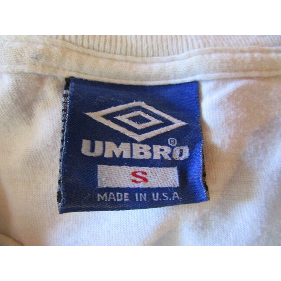 Men's Vintage Umbro White Graphic Short Sleeve T-shirt Size Small Made In USA - Picture 6 of 6